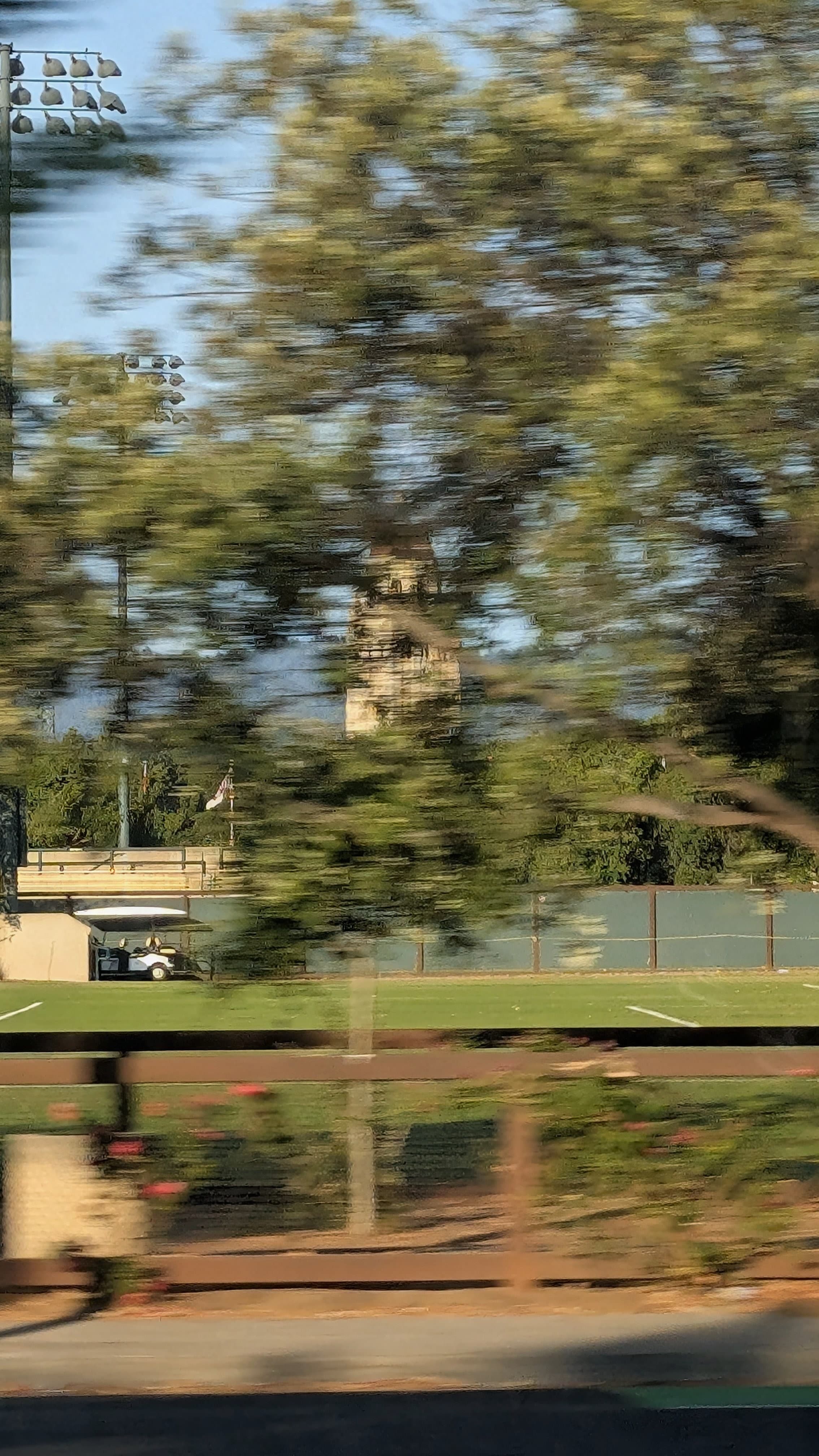 Stanford's Hoover Tower from Caltrain
